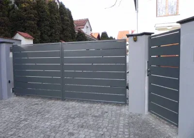 brama dwuskrzydlowa lamele