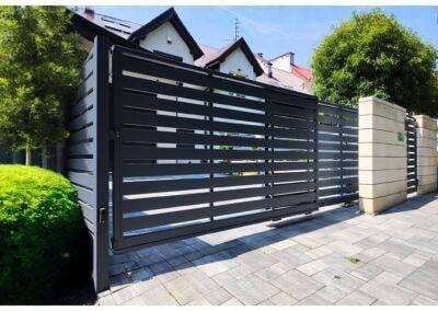 brama teleskopowa i furtka lamele
